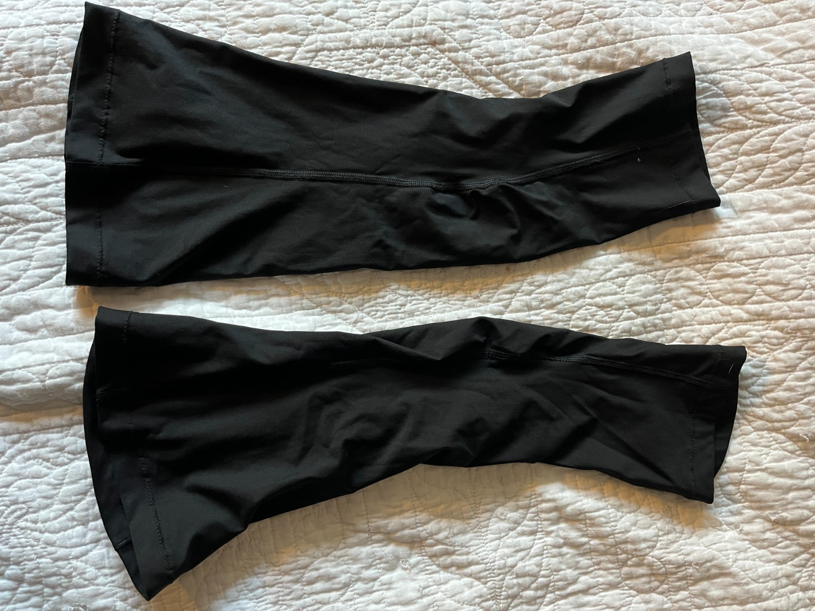 Velocio men's XS or women's S black cycling leg warmers reflective EUC