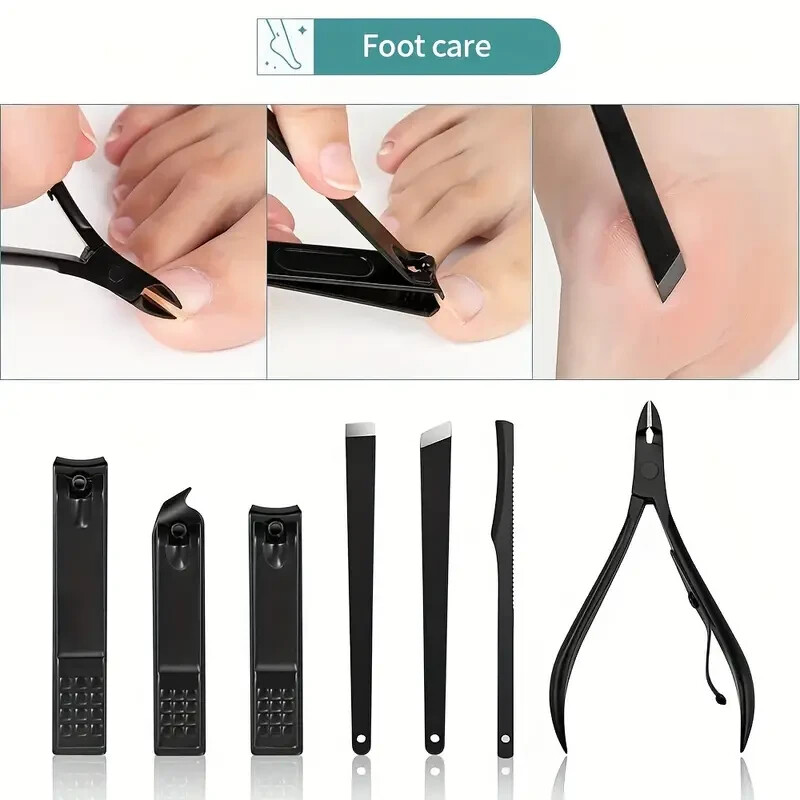 New Manicure Pedicure Set Finger Toe Nail Clippers Scissors Grooming Kit