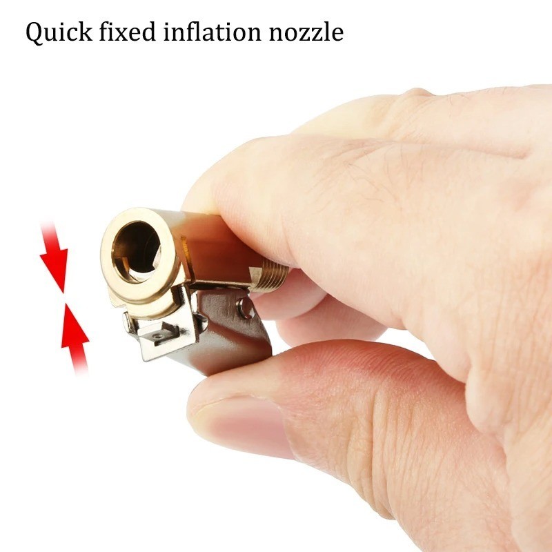 Tyre Valve Air Chuck Inflator Pump Connector Adapter Brass Clip on Car 8mm