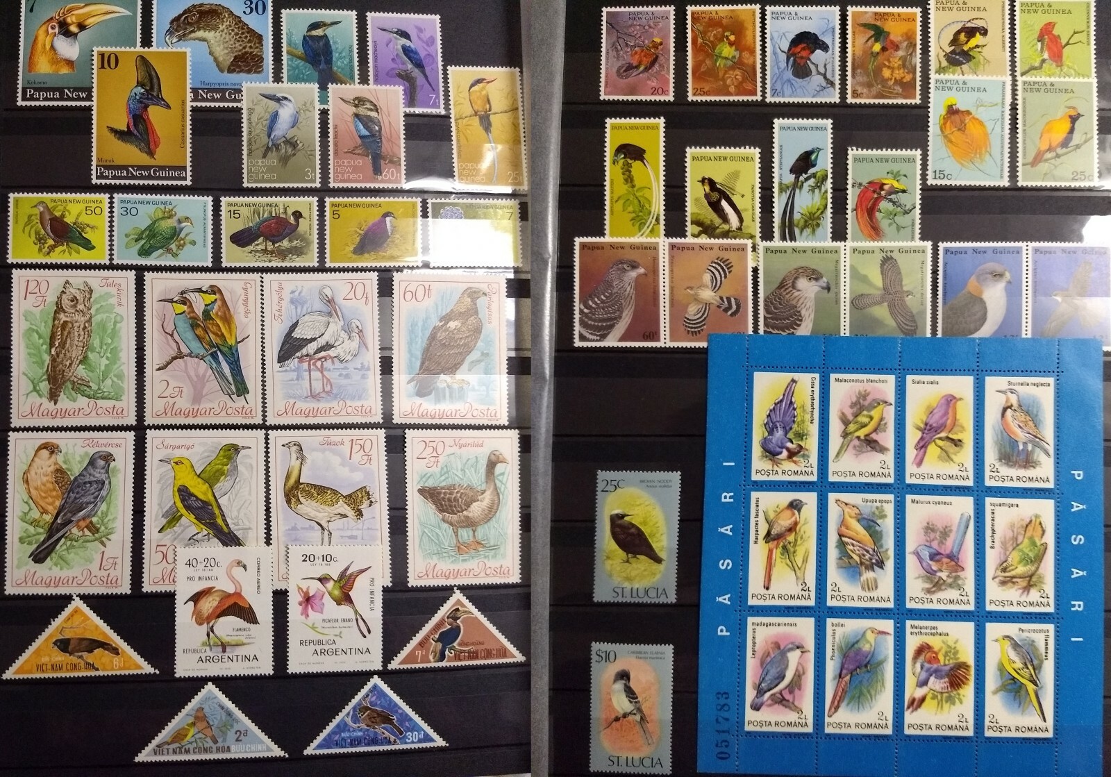 Worldwide Birds Stamp Collection MNH - Each Lot: 15 Full Sets from 15 Countries