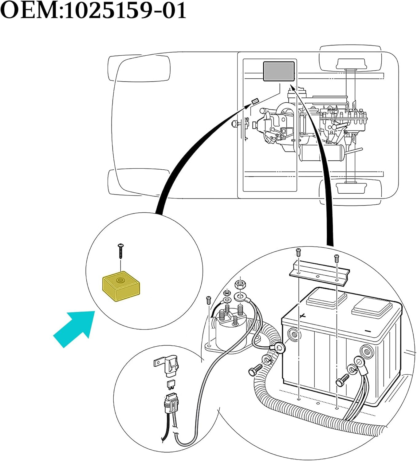 12 Volt Voltage Regulator Rectifier for Club Car Precedent 2004-Up 4-Cycle Gas G