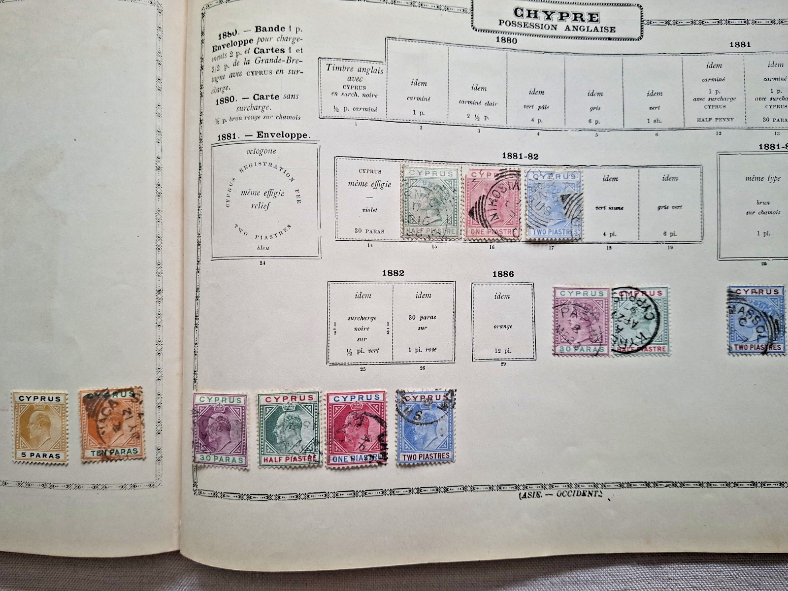 CYPRUS - 34 early stamps 1881-1960 from early albums