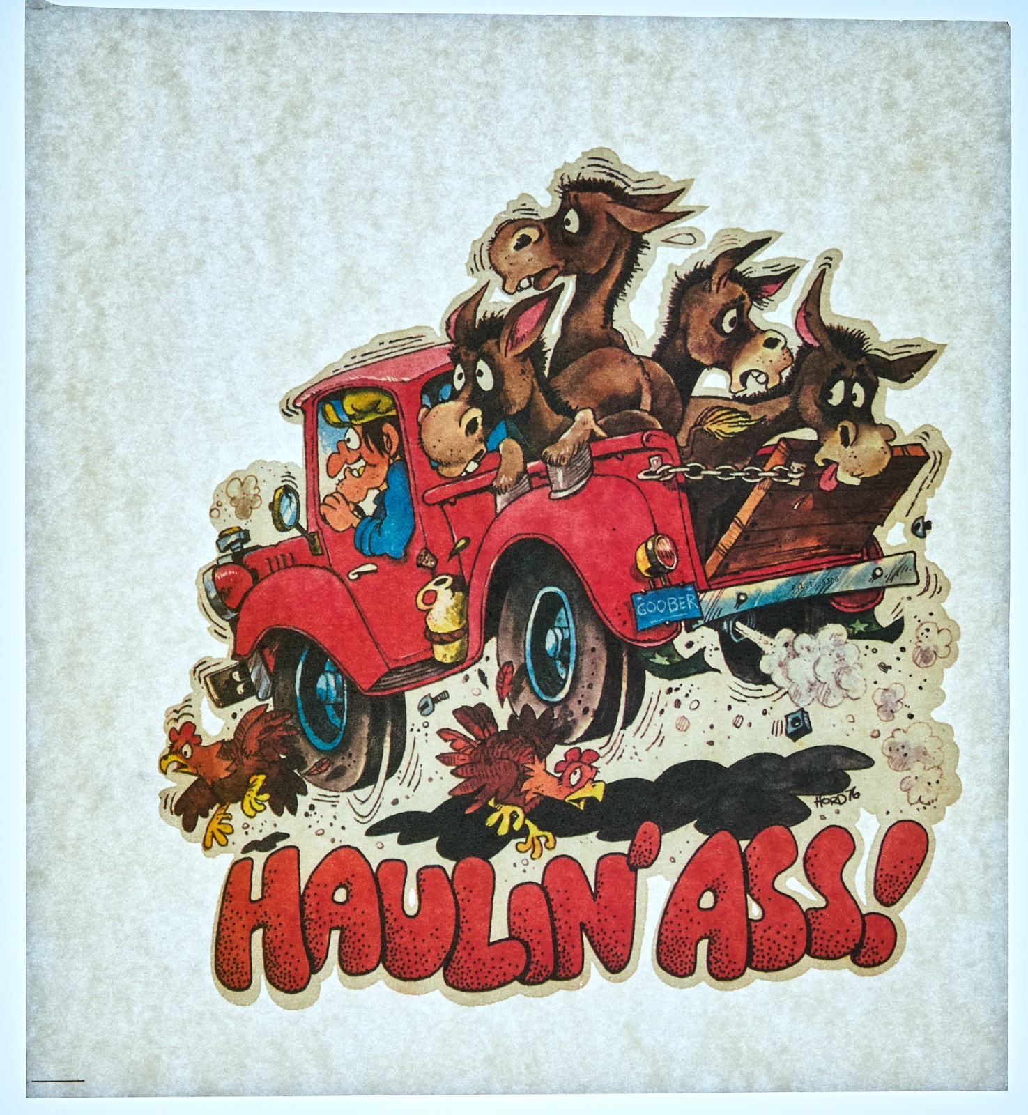 Original VINTAGE 1970s Heat Transfer | Haulin' Ass