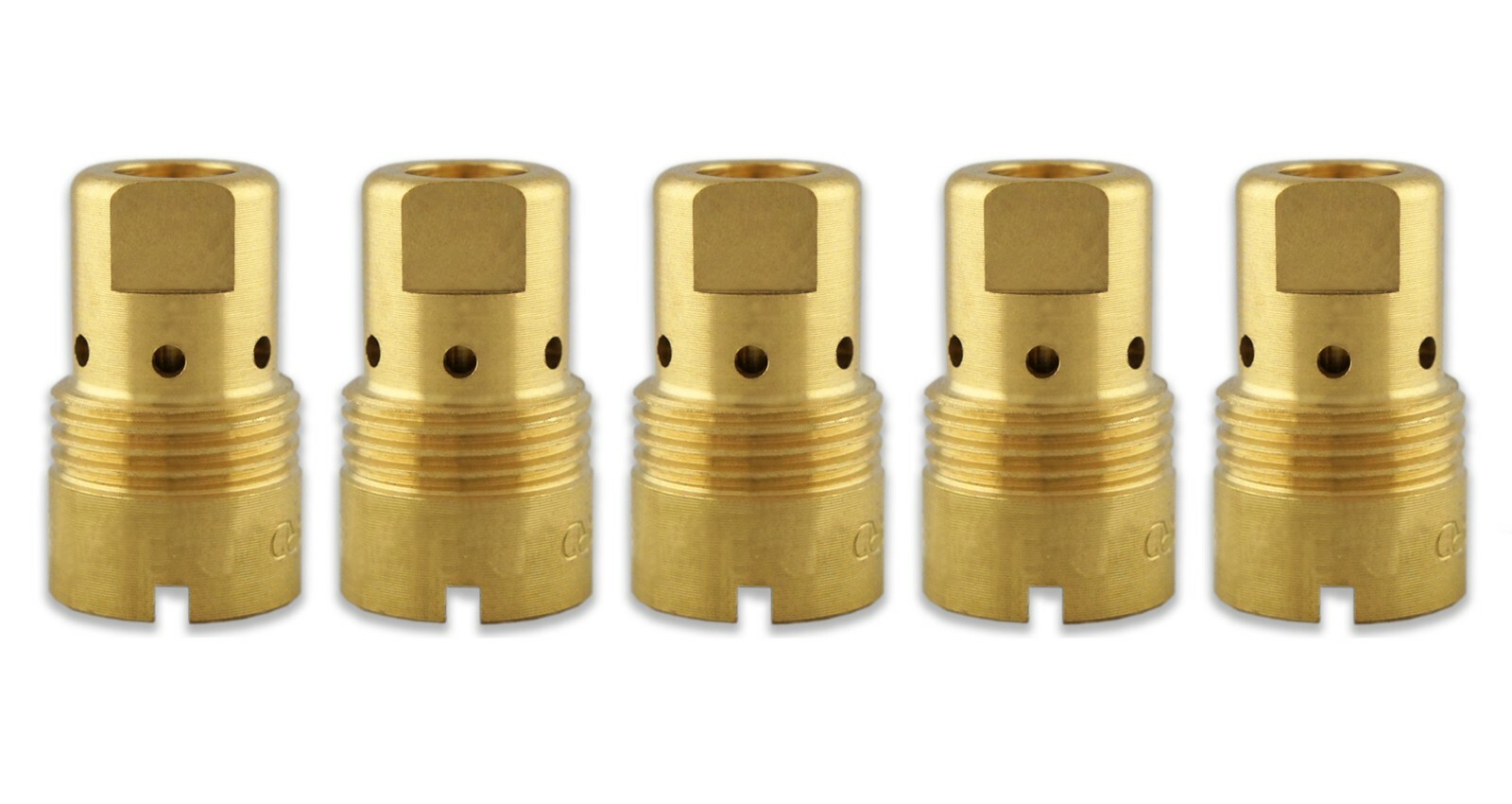 5-pk D-1 Gas Diffuser Brass Centerfire for Bernard MIG Welding Gun Large Nozzle