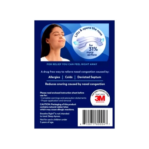 6 Pack - Breathe Right Nasal Strips, Small/Medium, Clear, 30 Each