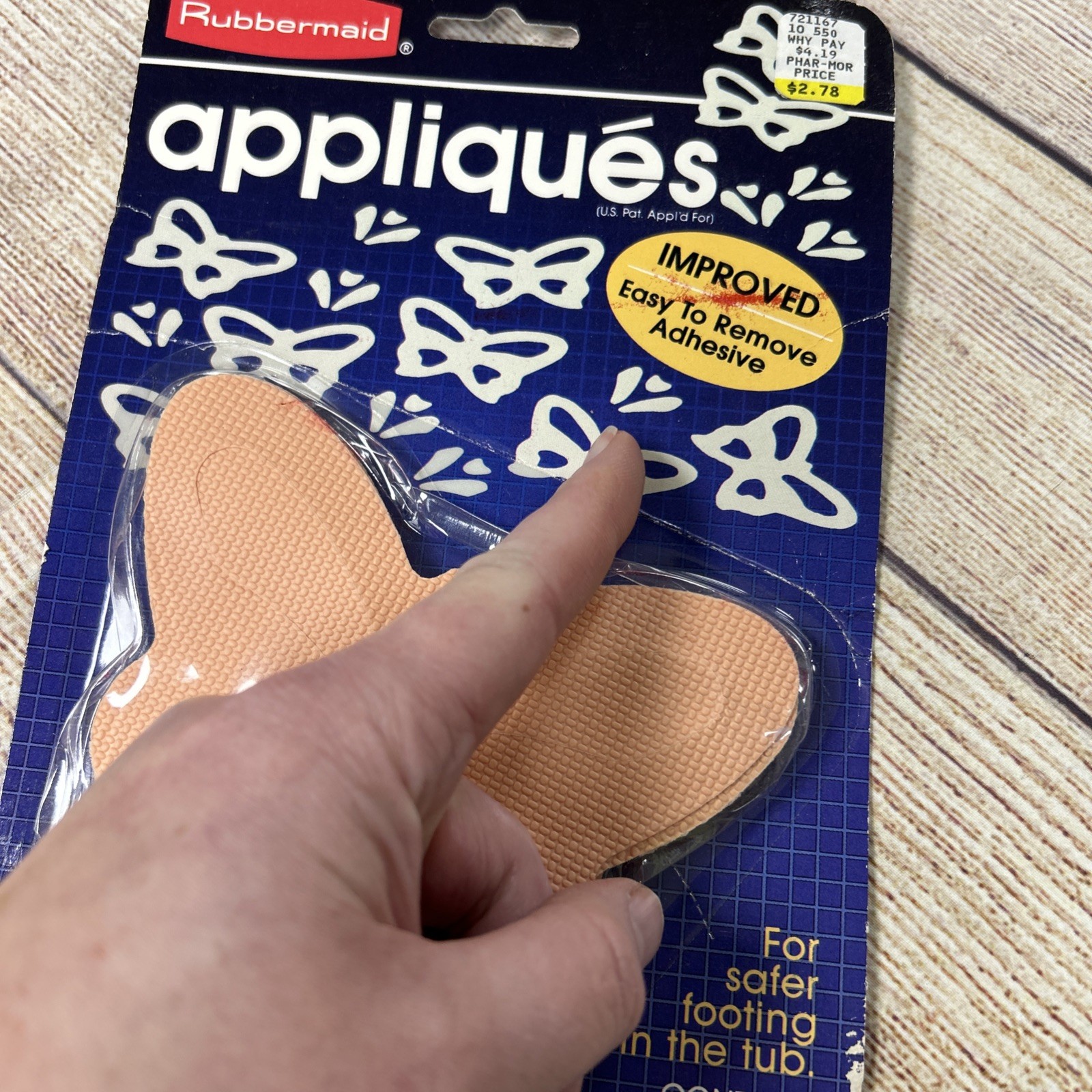 VINTAGE 1984 RUBBERMAID (PK. of 20) BATHTUB APPLIQUES Tulip & Butterfly Peach