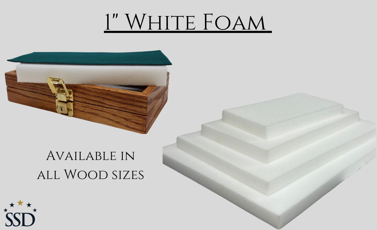 Replacement 1" Premium White Foam for ALL SIZES Wood Display Cases
