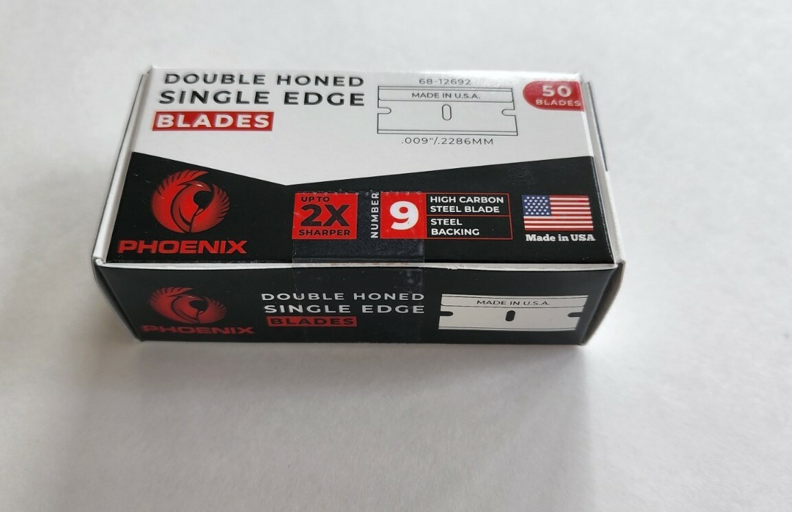 Phoenix - 50 Extra Sharp Single Edge Razor Blades - Made In USA - Double Honed