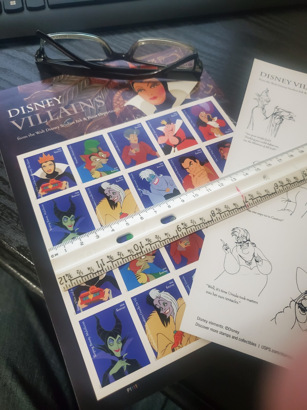 USPS Postage Stamps Sheet of 20 for First CLass Letter Disney Vilians