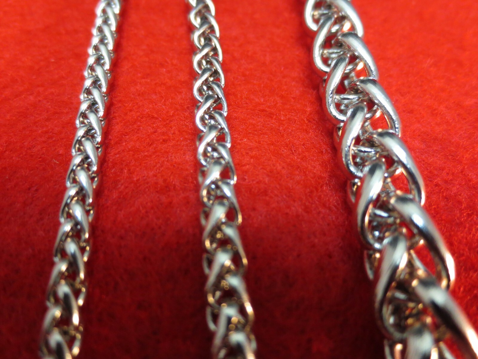 2.5/3/4/7 MM   16-60" STAINLESS STEEL SILVER BRAIDED WHEAT ROPE CHAIN NECKLACE