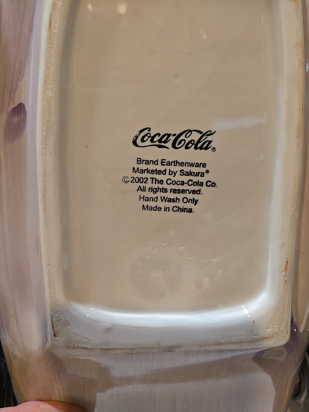 Vintage 2002 Coca-Cola COKE 14" Porcelain Race Car Cookie Jar, Very Good Shape