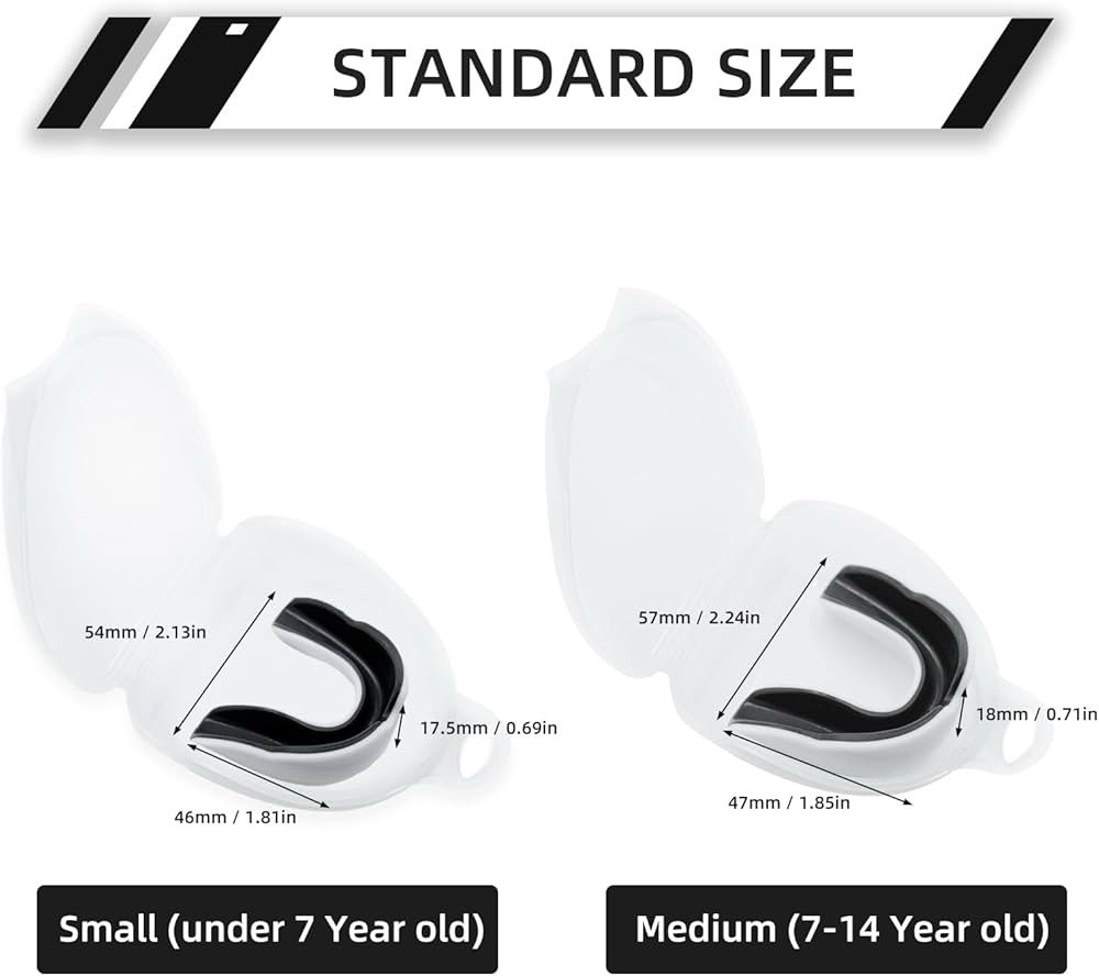 5 Pack Kids Youth Mouth Guard for Sports with Case For Child Teen Sports 7- 14 Y