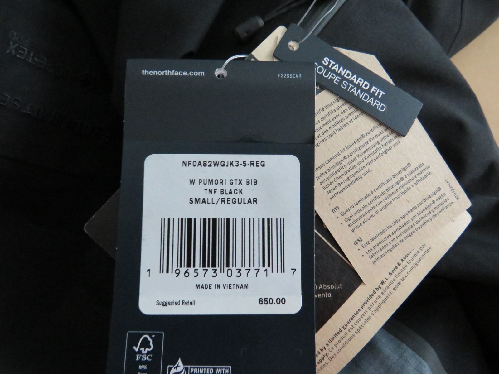 Womens The North Face Pumori GTX GORE TEX Waterproof Shell Ski Bibs Pant Black