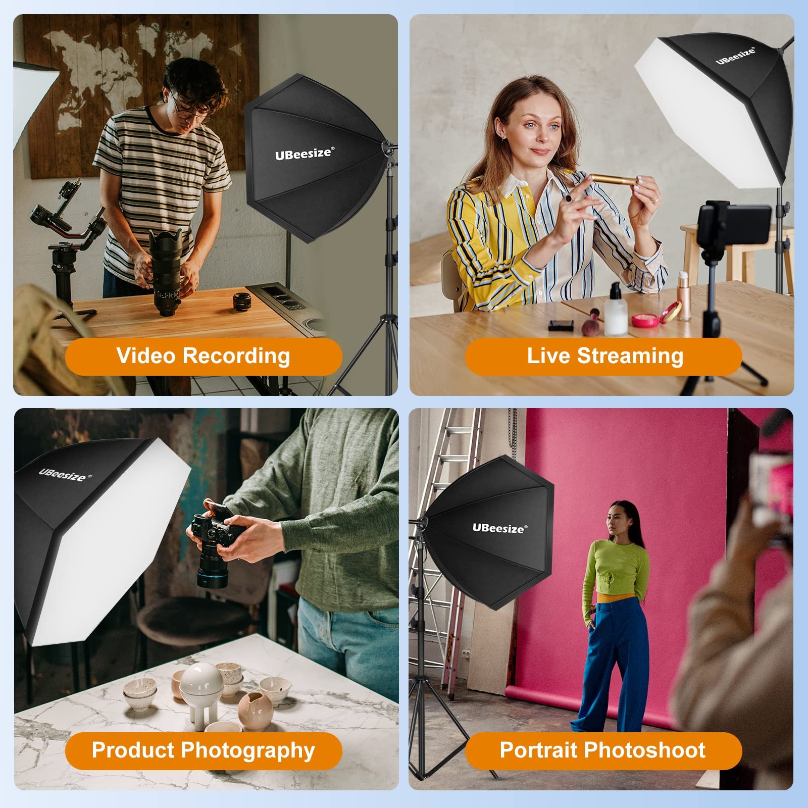 Softbox Photography Lighting Kit, 30"X30" Professional Softbox Lighting Kit w...