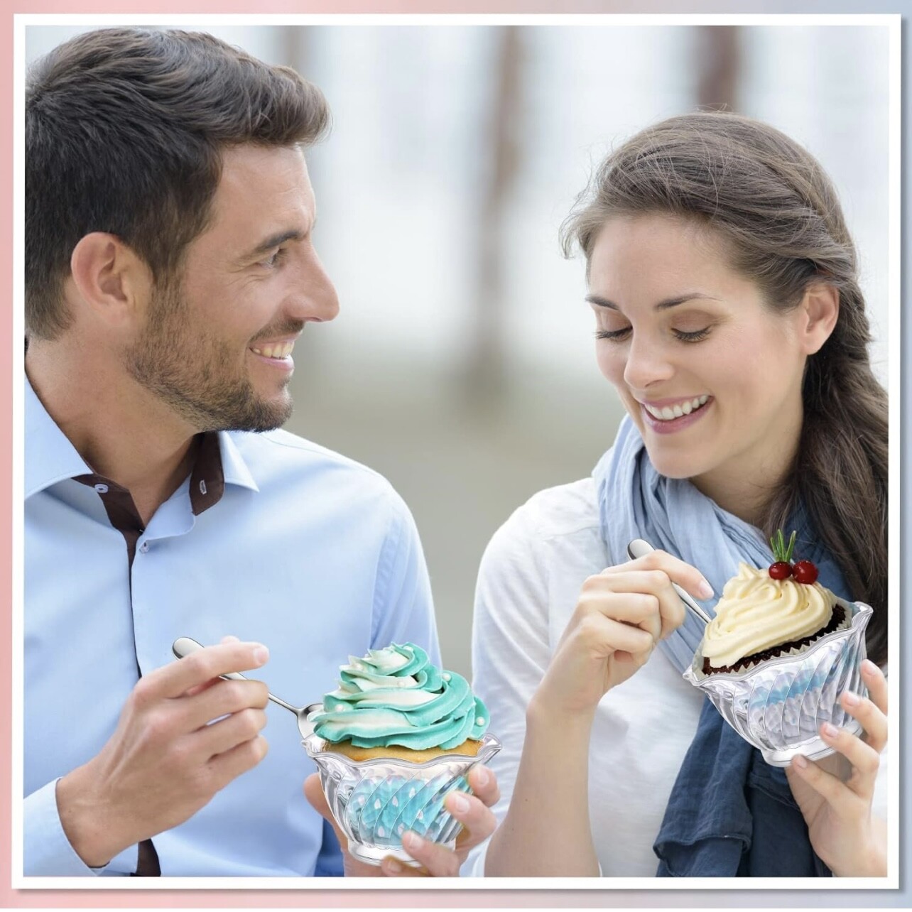 5 oz Clear Plastic Dessert Dish Ice cream Cups Yogurt Bowls