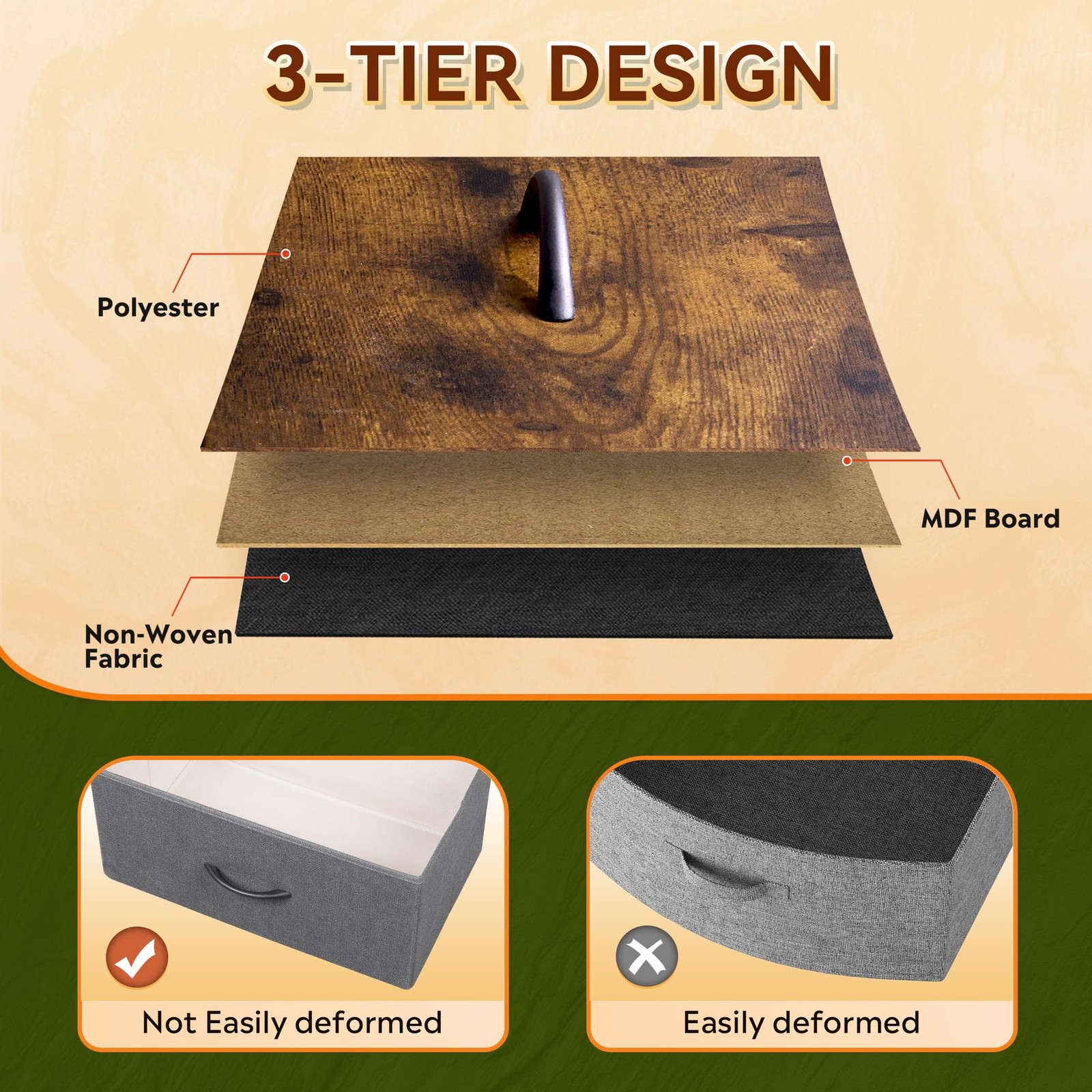 TV Stand for 40 45 inch TV with LED Lights Charging Station 6 Drawers