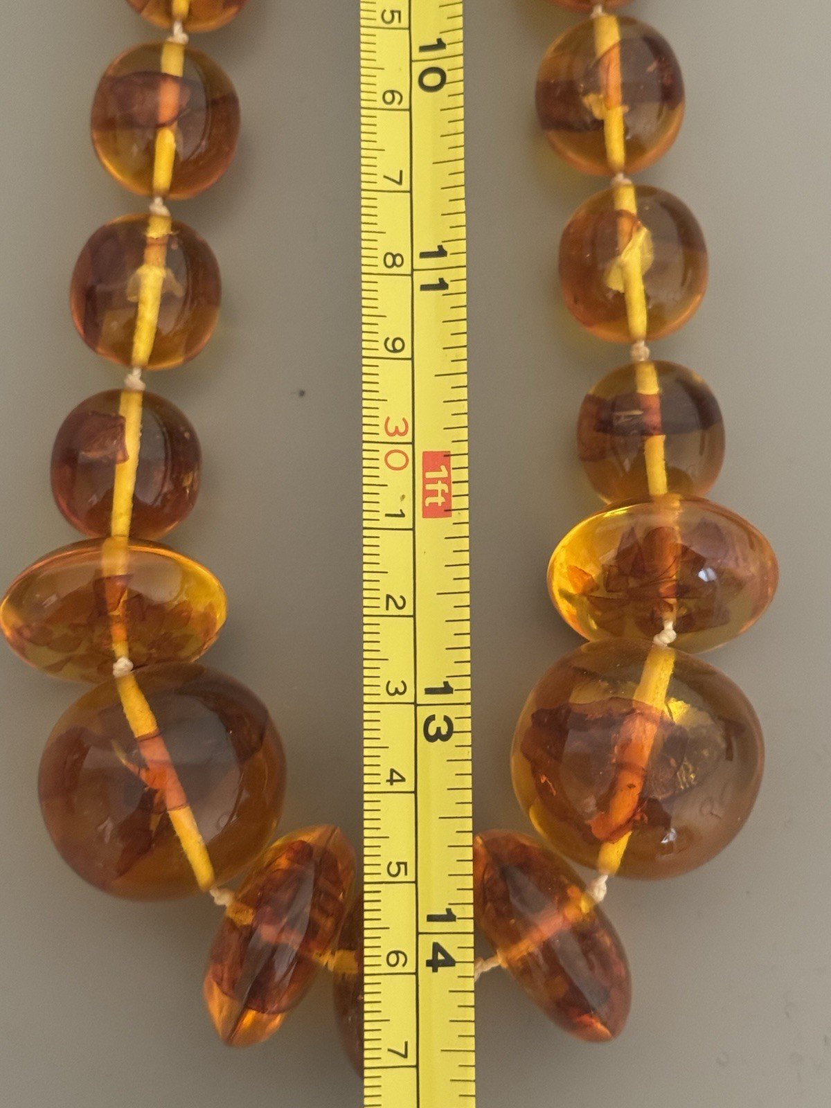 Vintage Baltic Amber Polished Graduated Bead Necklace