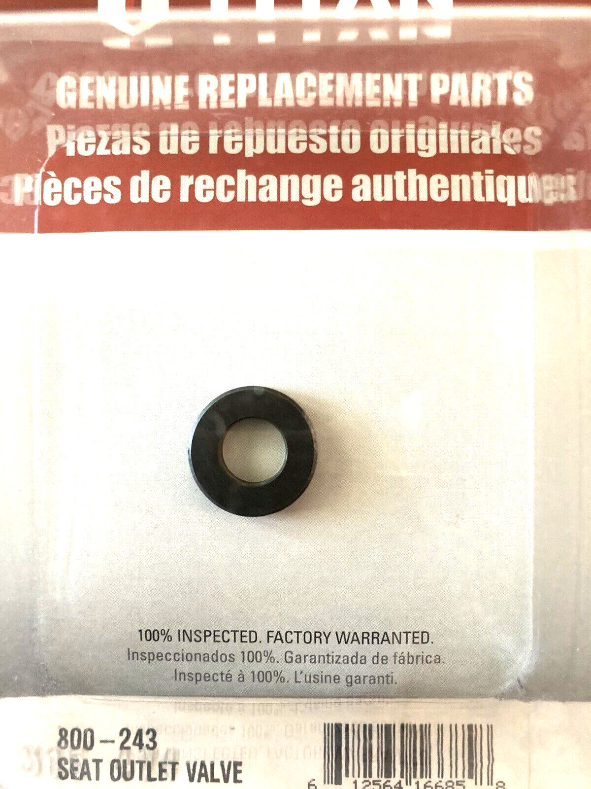 TITAN # 800-243 CARBIDE OUTLET VALVE SEAT FOR MANY SPRAYERS - SHIPS FREE
