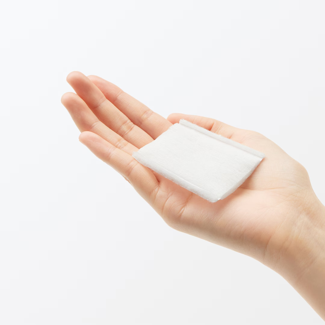 MUJI Soft Cut Cotton Pads 189pcs - 60x50mm Facial Squares - Made in Japan New