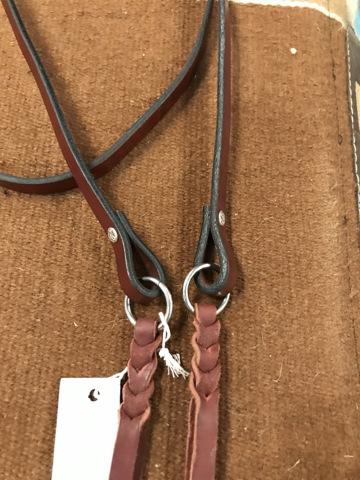 CUSTOM QUALITY WESTERN LEATHER ROPING REINS WITH HAND BRAIDED BLOOD KNOTS HORSE