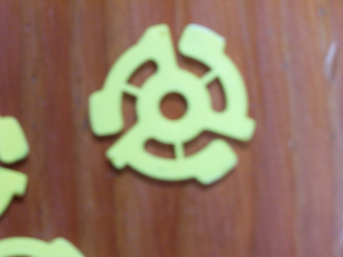 10 New Yellow 45 RPM 7" Plastic Record Adapters