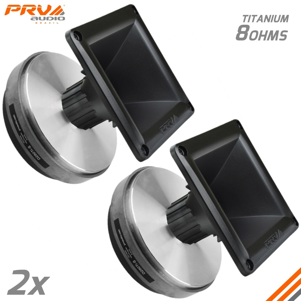 2x PRV Audio D280Ti-S 1" Titanium PRO Driver 320 Watts 8Ω + WG11-25 Black Horn
