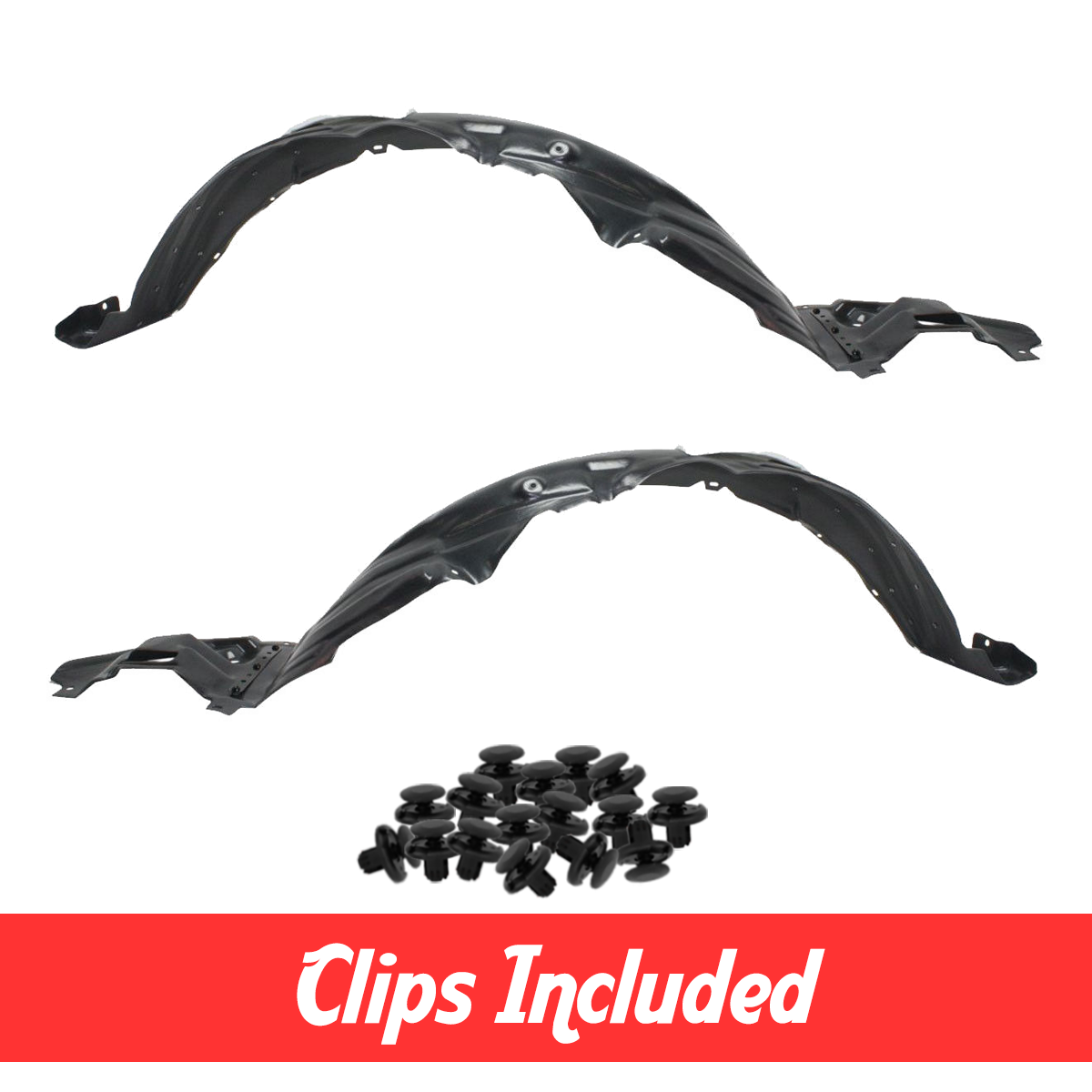 Front Fender Liner Set w/ Clips For 2014-2016 Toyota Corolla TO1249178 TO1248178