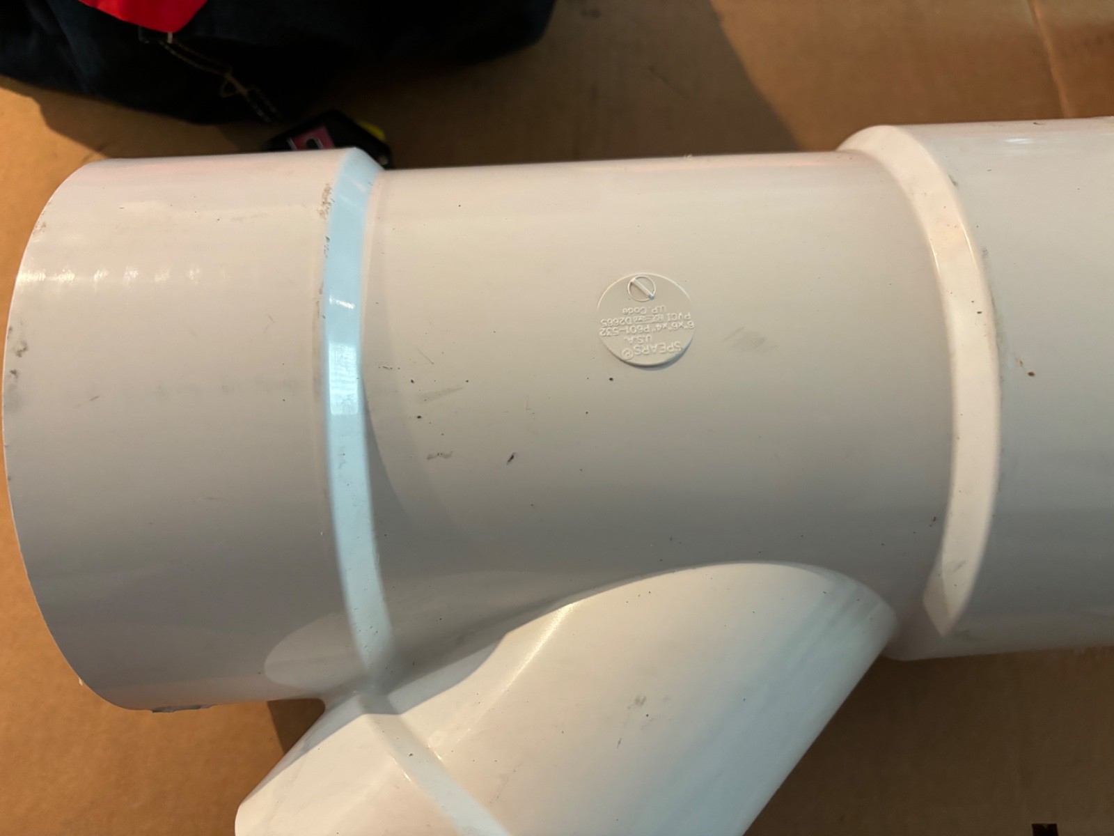 Spears P601-532 6" X 6" X 4" PVC DWV Reducing Wye