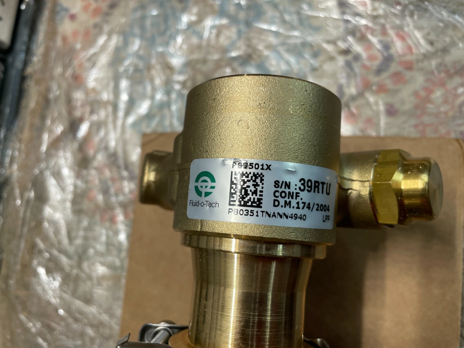 Beverage PUMP KIT WITH MOTOR, BRASS Fluid-O-Tech PUMP, 115 VAC Motor, 125 GPH