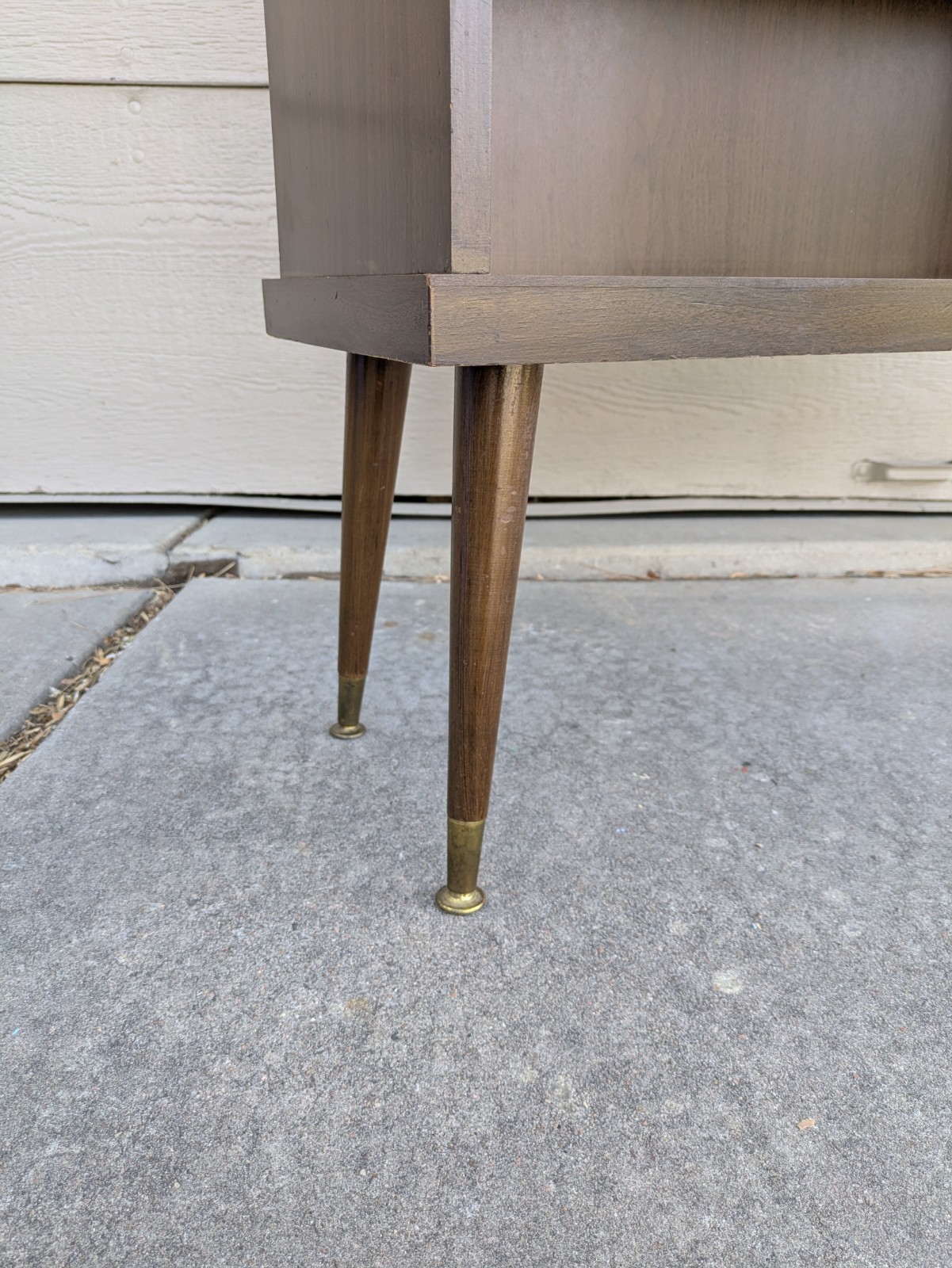 Vintage Mid Century Modern Bookcase Shelf Display Cabinet Sliding Glass Door E26