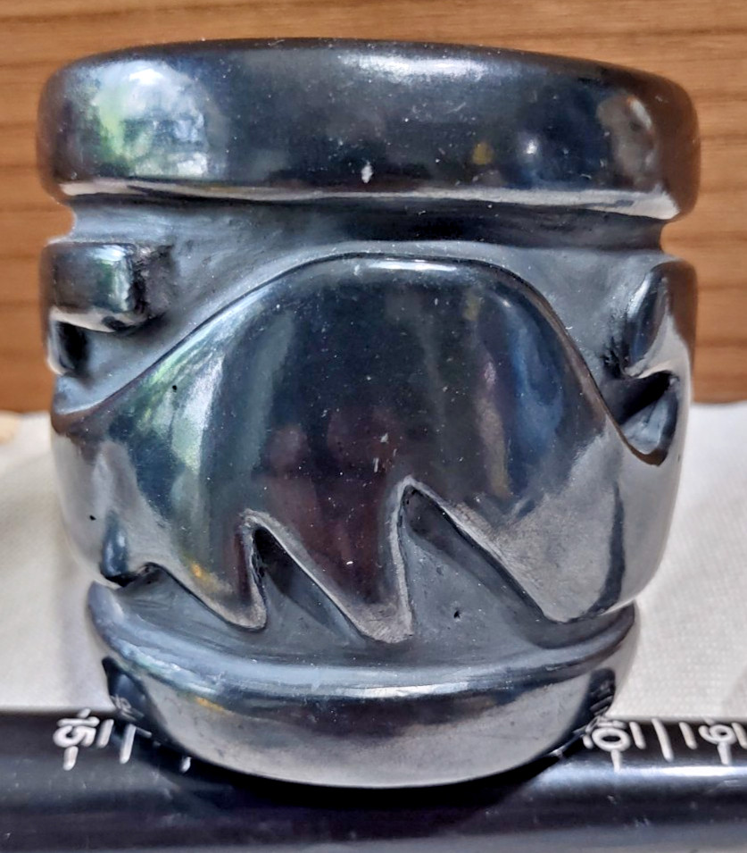 MARGARET TAFOYA SERPENT VASE SANTA CLARA PUEBLO CARVED BLACKWARE POTTERY