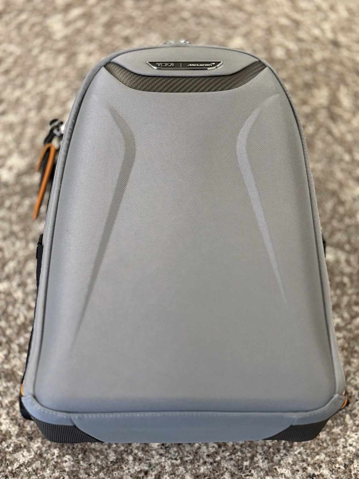 Tumi McLaren VELOCITY 17” Laptop Backpack - Super Gray w/ Papaya Orange