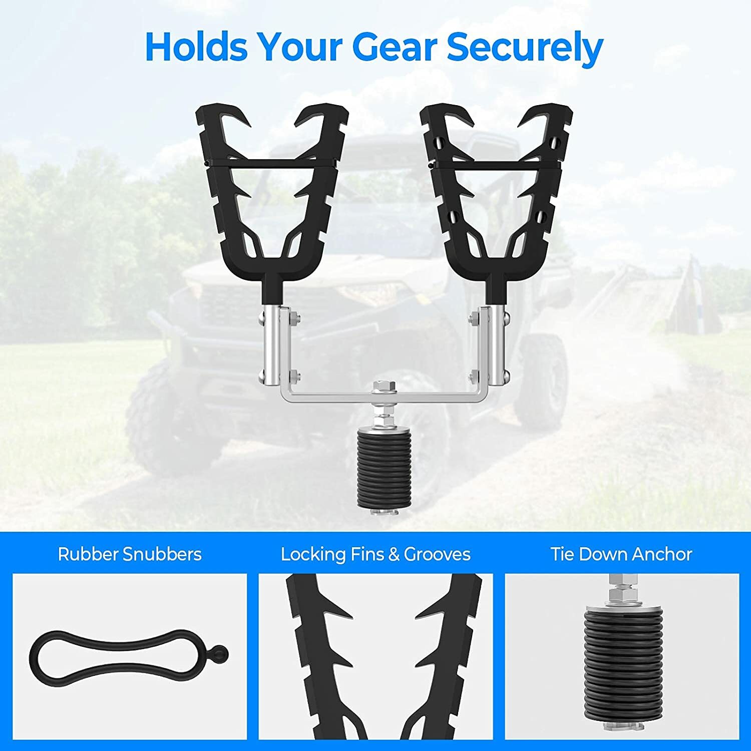ATV UTV Gun Holder Rifle Mount Lock & Ride Rack for Polaris Ranger General 1000