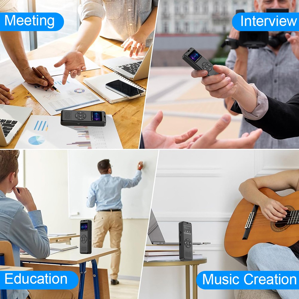 64GB Digital Voice Recorder w/ Playback FM radio Audio Recording & Play Music