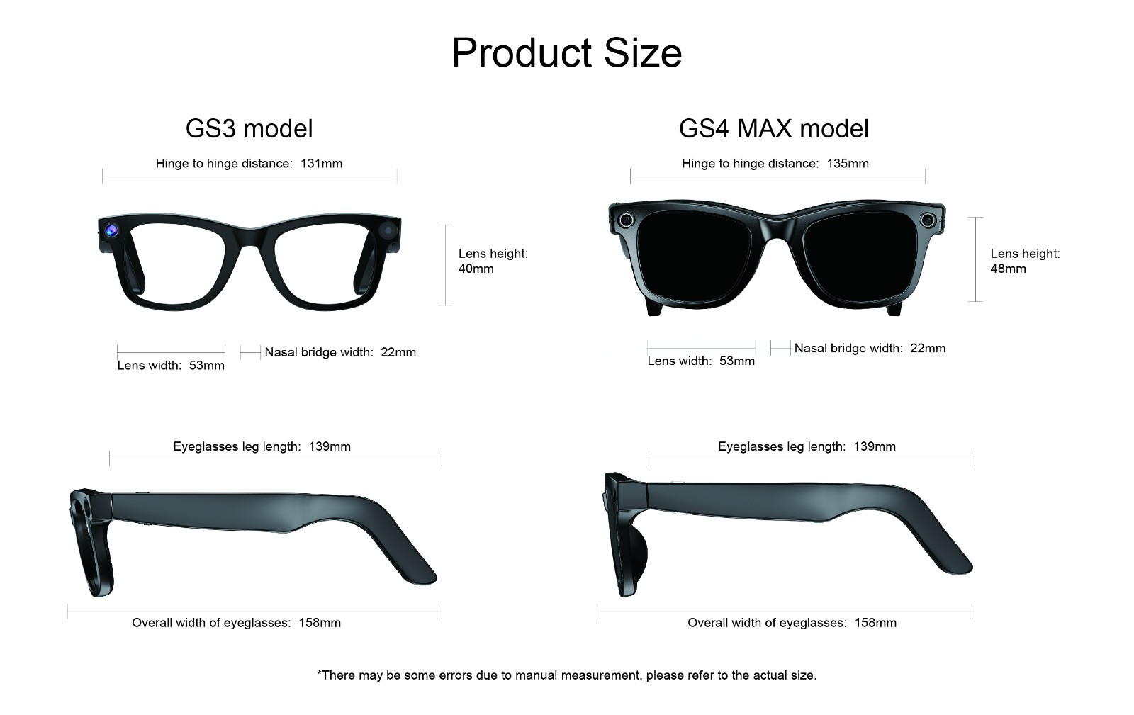 4k Smart AI Glasses for Men, Women, 8 MP Camera, Open-Ear Speakers, 1080p HD