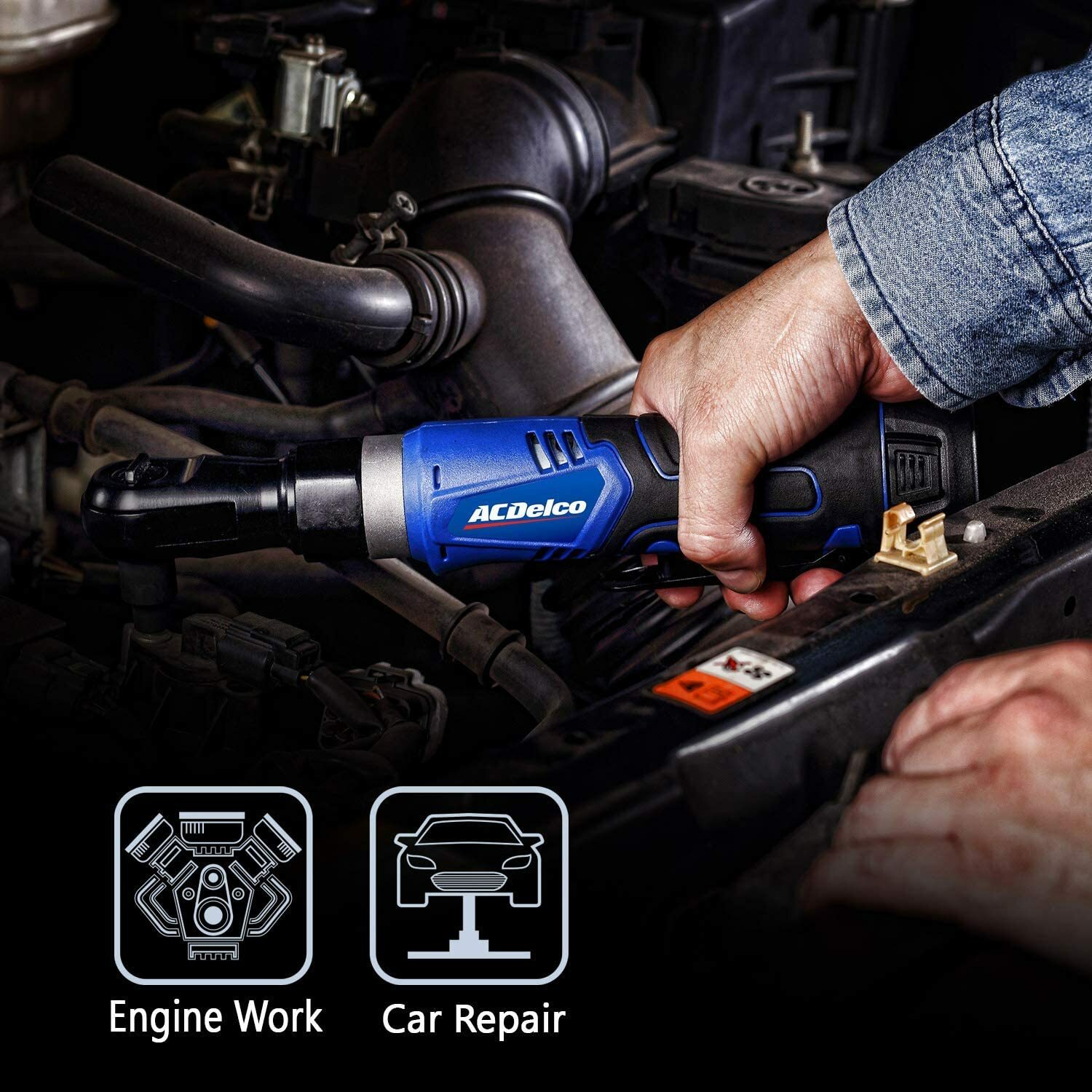 ACDelco ARW1209-P2 G12 Series 12V Li-ion 3/8” 45 ft-lbs. Ratchet Wrench Tool Kit