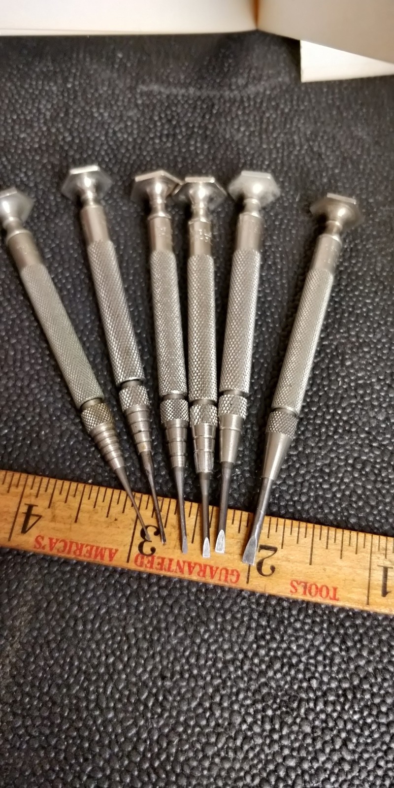 FULL SET Vintage The L.S. Starrett Co. S555-6 Jewelers6 Piece Screwdriver Set