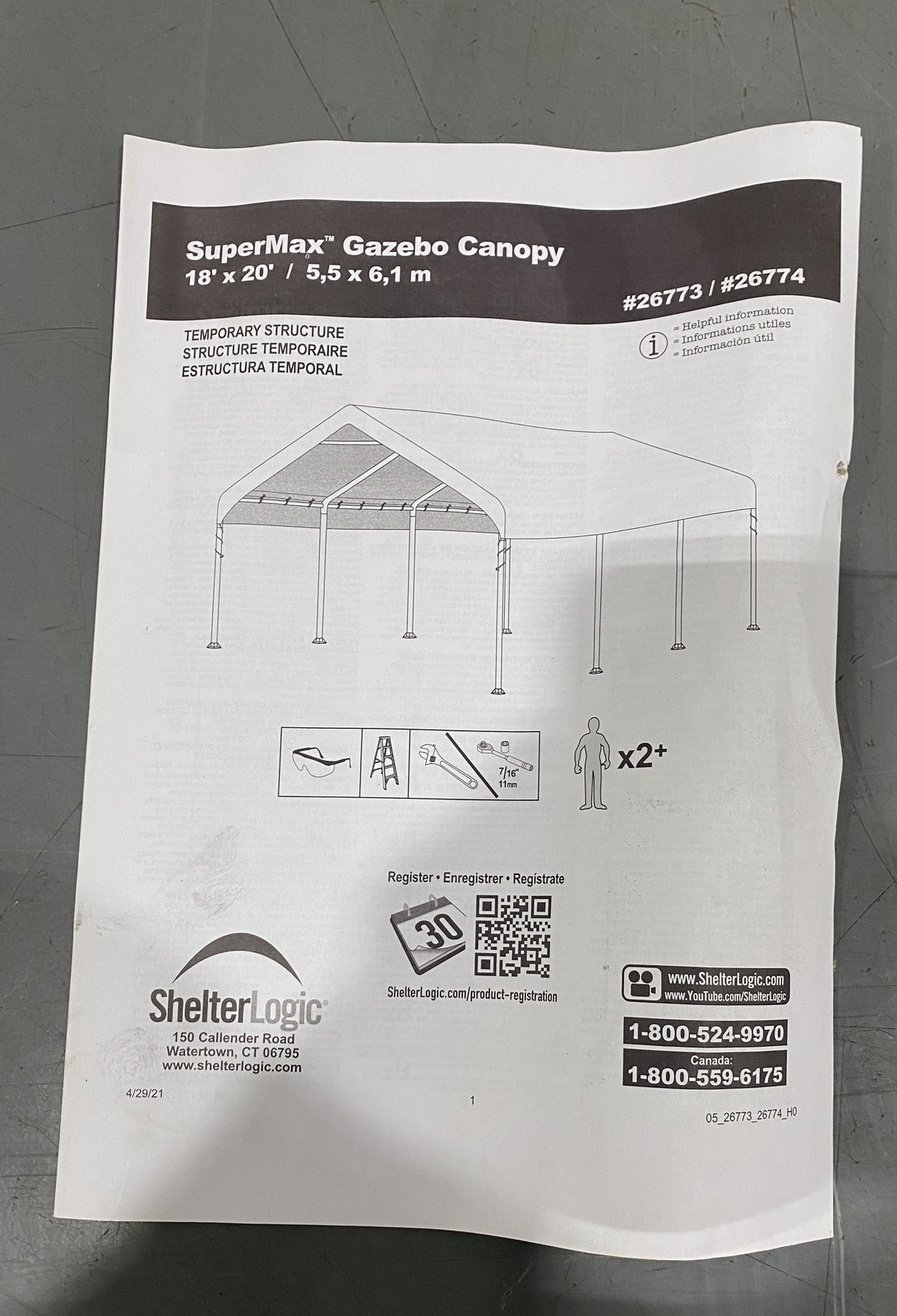 ShelterLogic SuperMax 18’ x 20’ Canopy White 26773