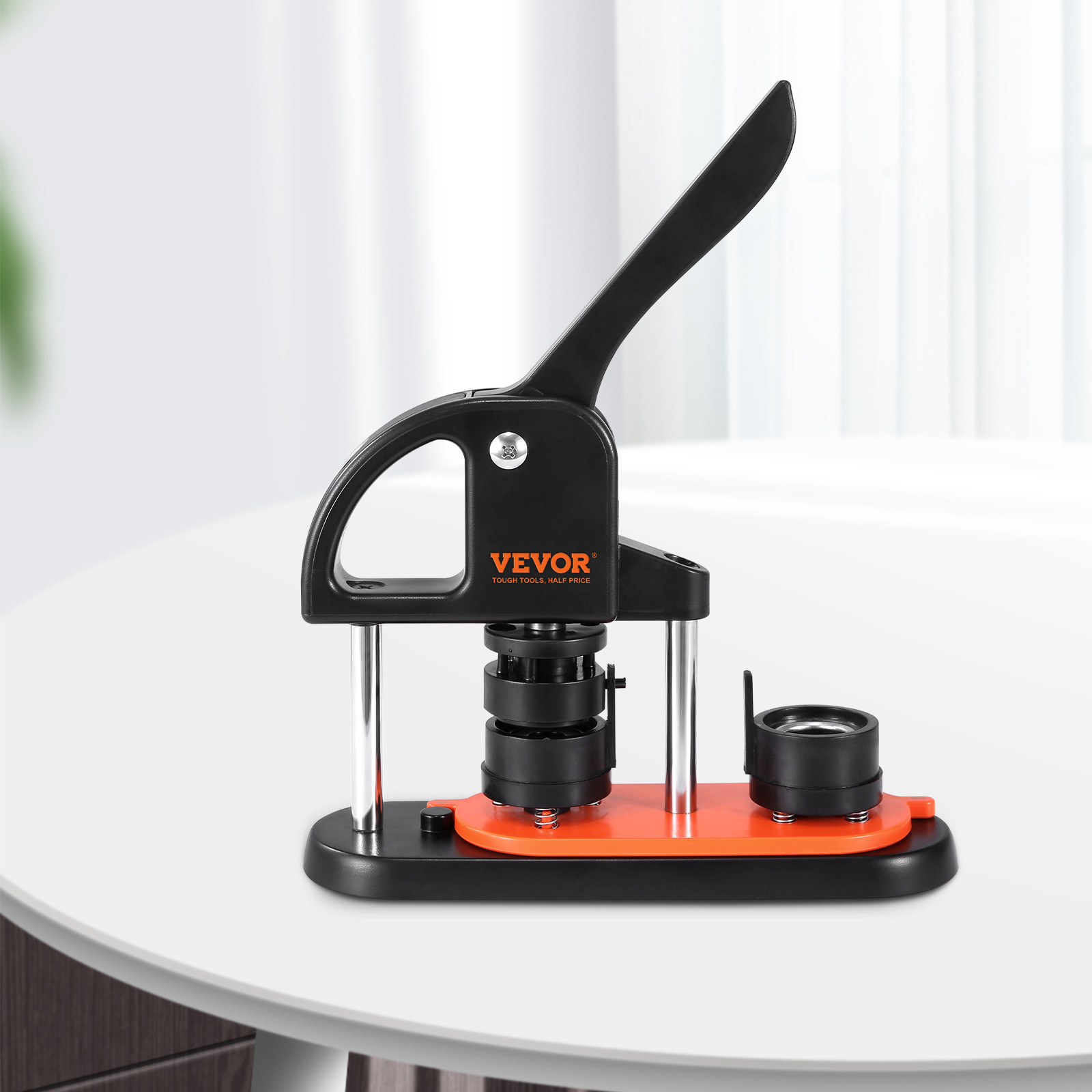 VEVOR Button Maker Machine Pin Badge Maker 1.25" 500 Button Parts+Circle Cutter