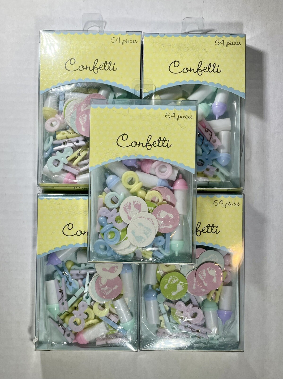 3D Baby Confetti (64 Pieces/Box) Baby Shower Decorations Lot of 5 Boxes  ALL NEW