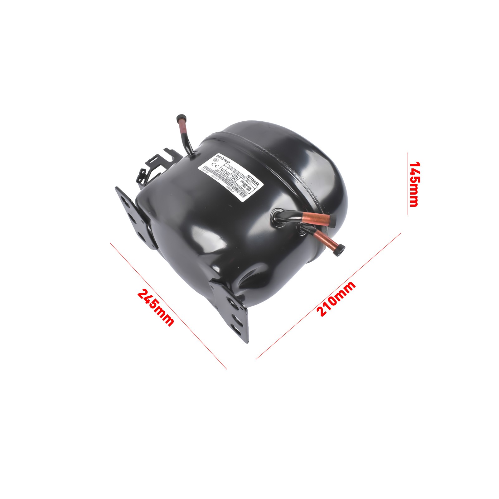 Replacement Refrigeration Compressor Black 220-240V 1/3 HP R-134A Single Phase