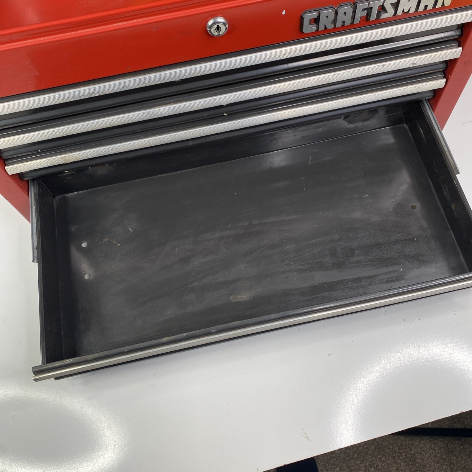 Vintage Sears Craftsman 4 Drawer Tool Box Toolbox Lockable No keys 26"x15.5"x12