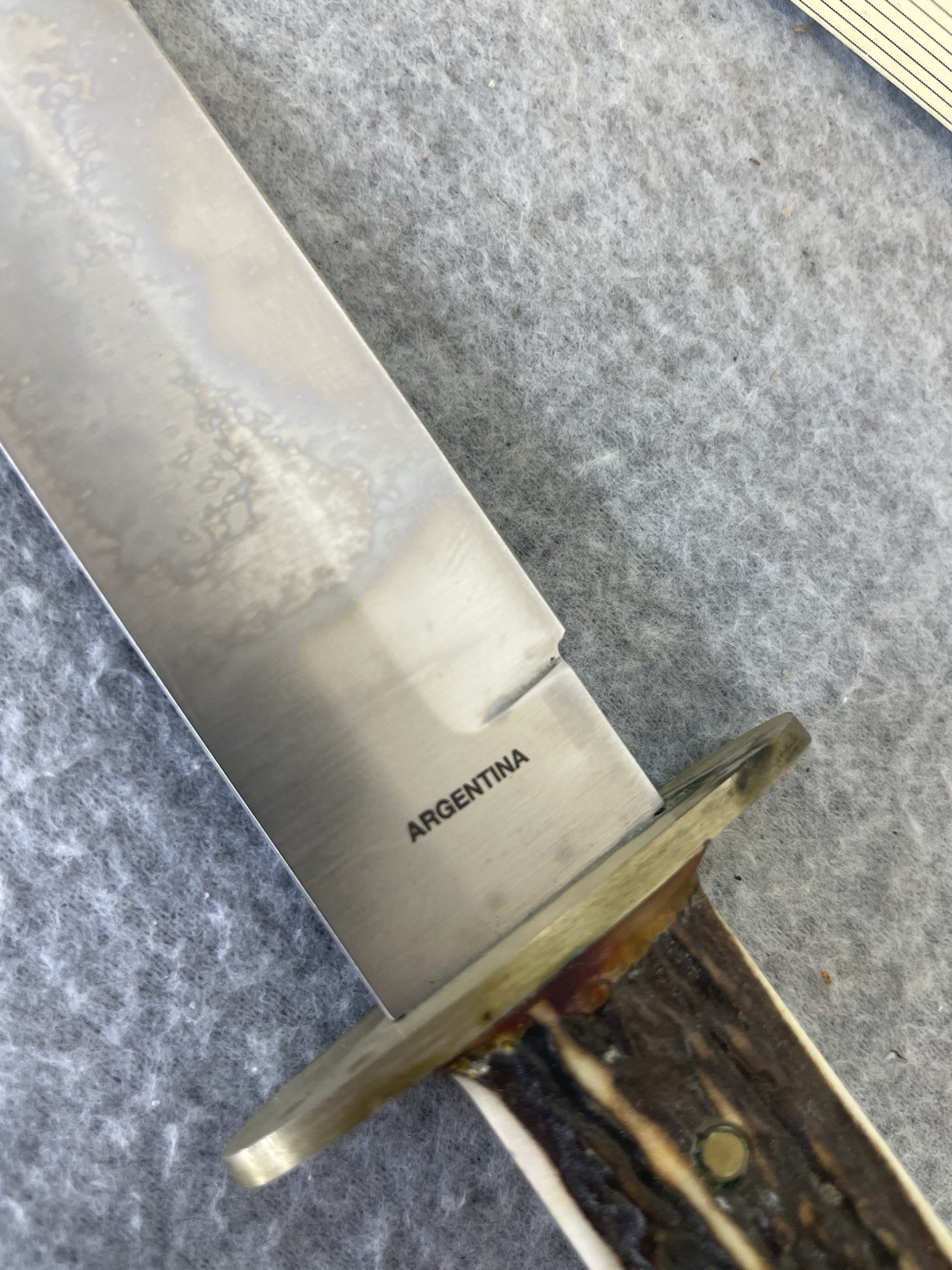 J. Russell Green River Works Argentina Bowie Knife Stag Handle