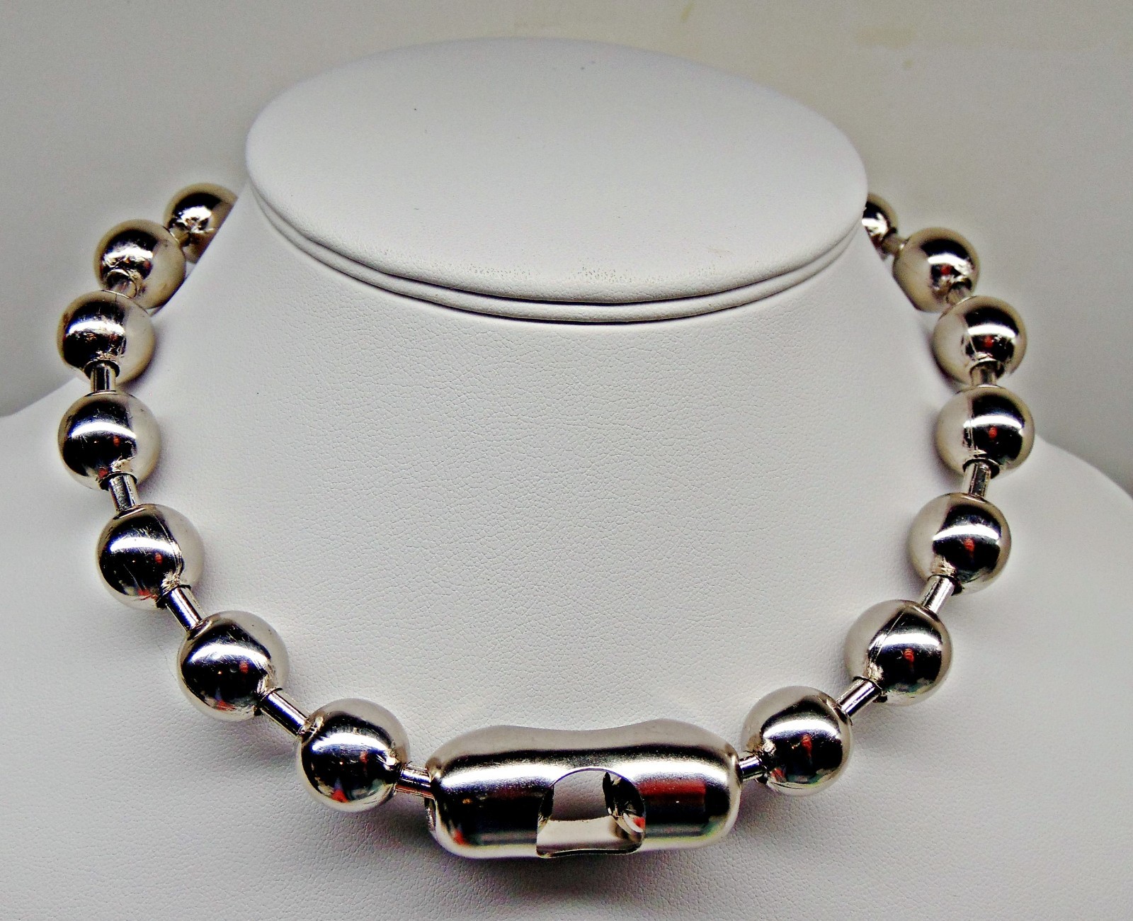 SUPER Chunky 16mm Steel Ball Chain Necklace Choker ~ HUGE ! ! NPS  Goth Grunge