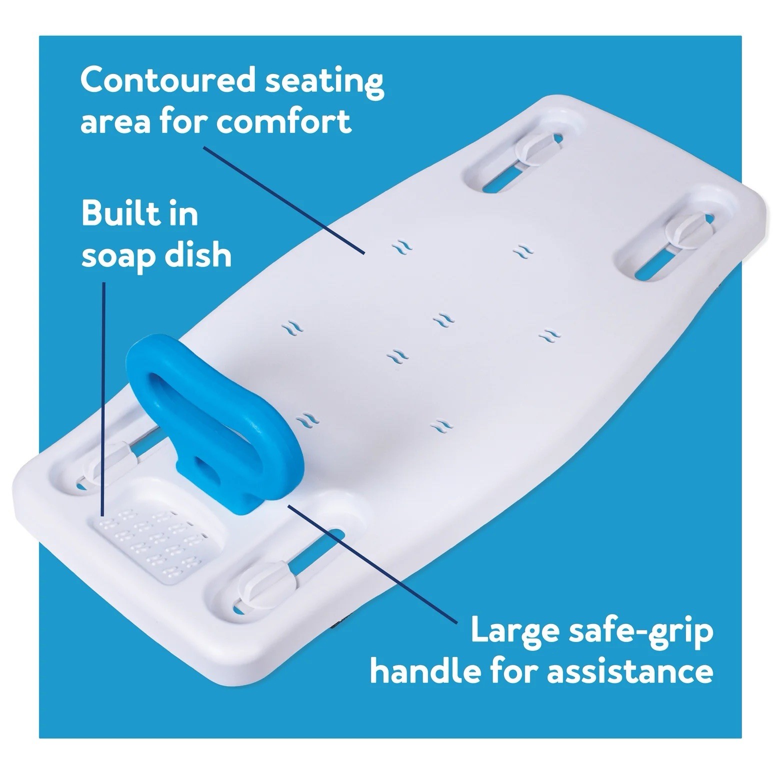 Carex Bathtub Transfer Bench Shower Seat with Handle, New