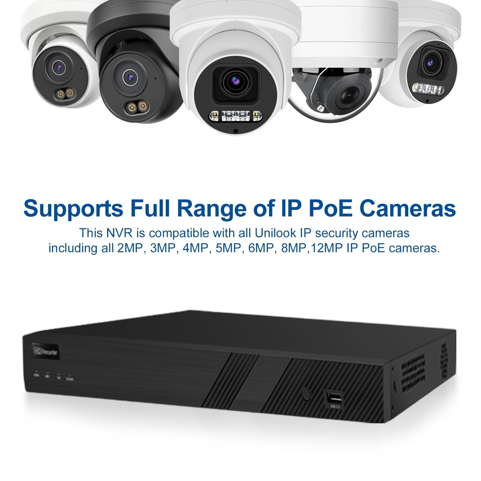 Anpviz AI 16CH PoE NVR Network Video Recorder, NVR Support 12MP IP PoE Cameras