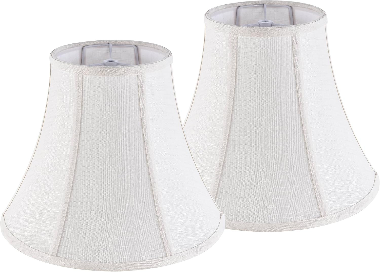 Creme White Bell Lamp Shades Set of 2 Medium Shade 6.7``Top X 13``Bottom X 10``H