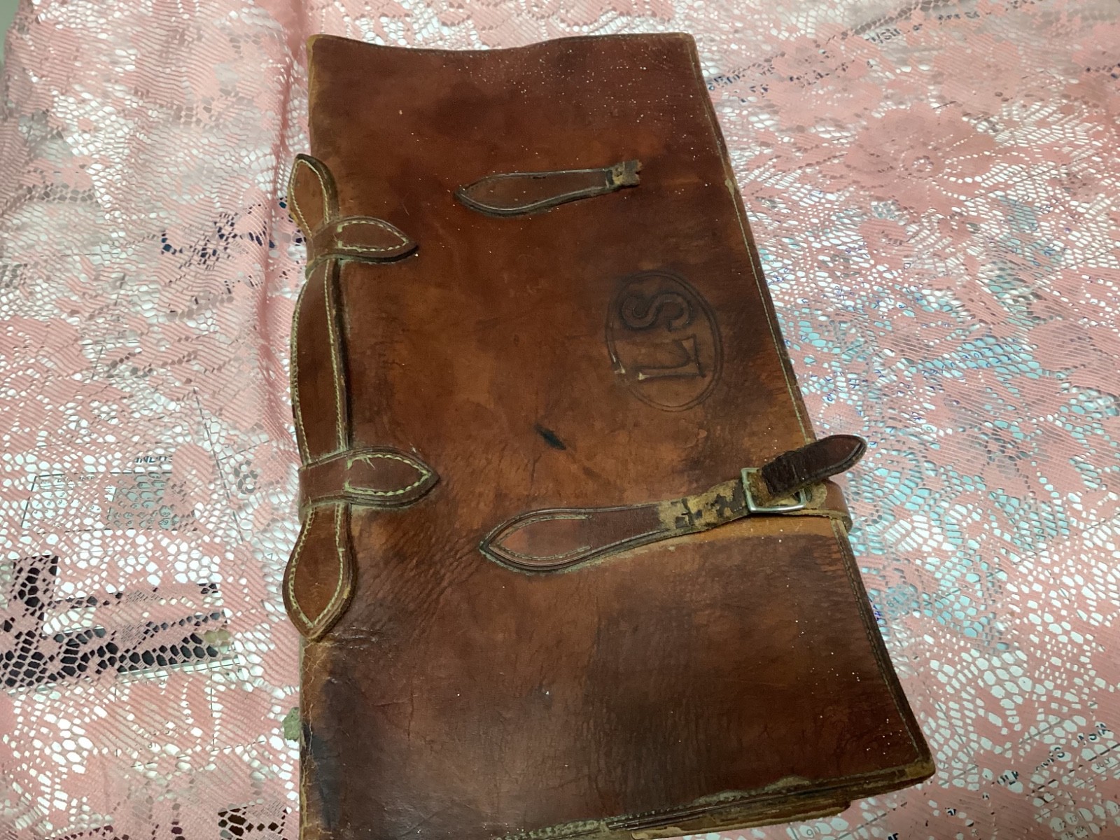 1830's Pre Civil War Leather Document Holder old orignal piece of history