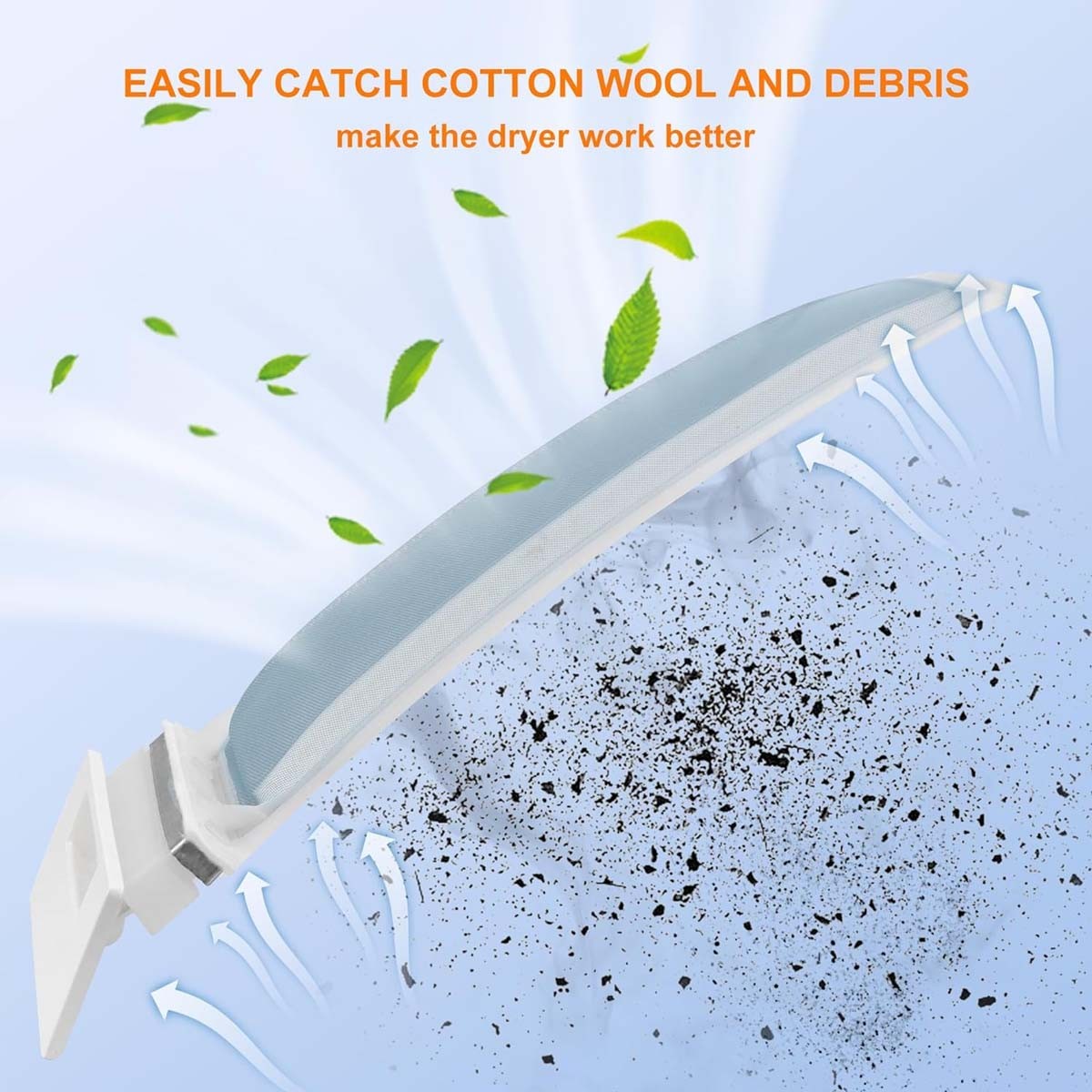 W10717210 Dryer Lint Screen Filter White Replacement for 348846 348851 8558459