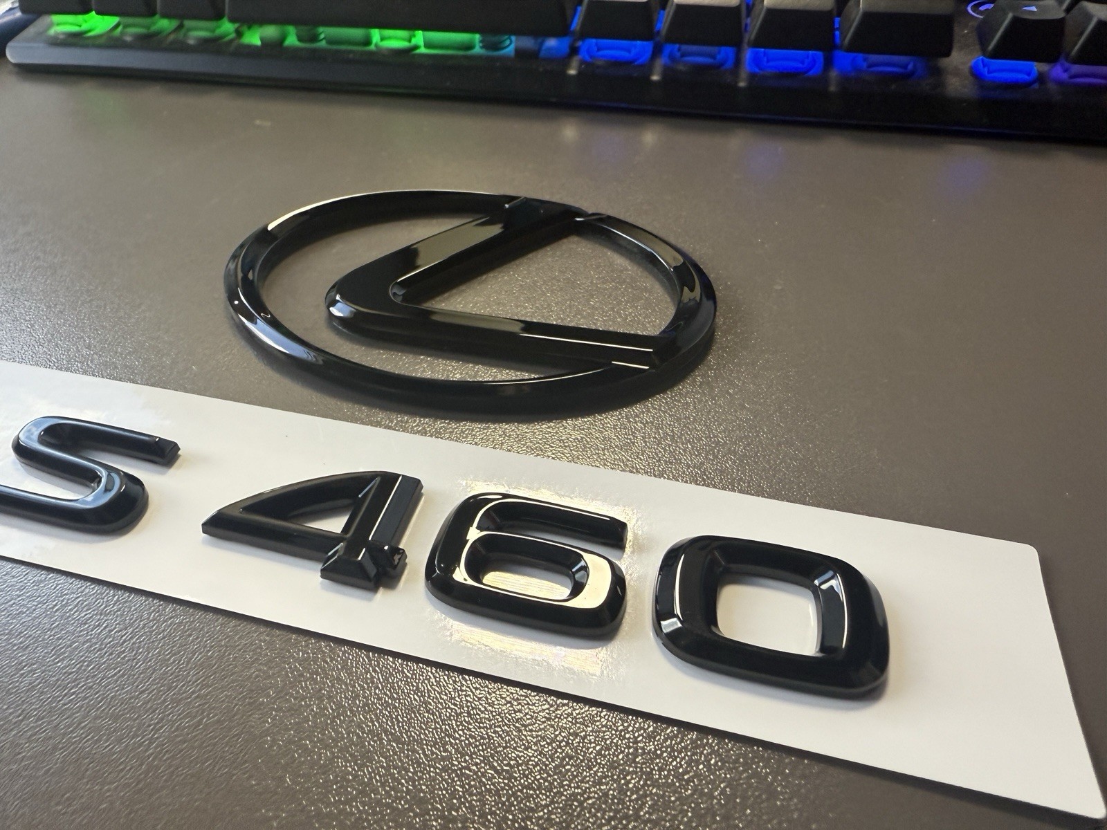 Gloss Black Emblem Logo Trunk Badge fits 2007 to 2017 Lexus LS460 2014 2015 2016